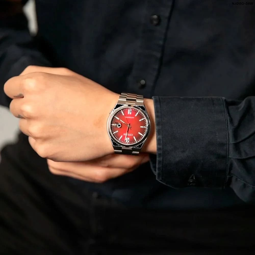 Montre Citizen NJ0150-56W Automatique Cadran Rouge Acier vue 4