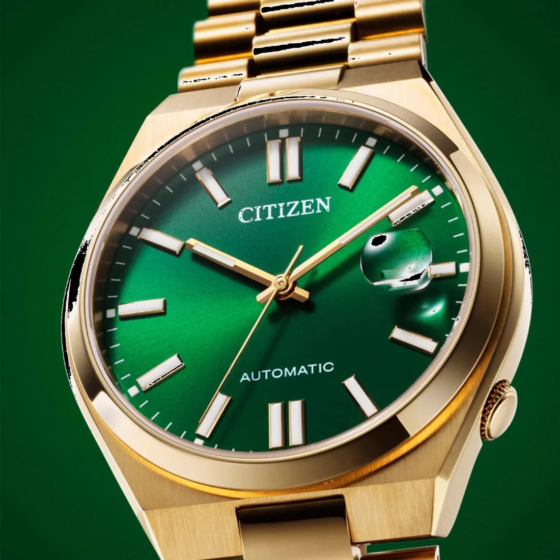 Boîtier Citizen NJ0152-51X en acier inoxydable de 40 mm, lunette fine polie, fond vissé et couronne cannelée signée