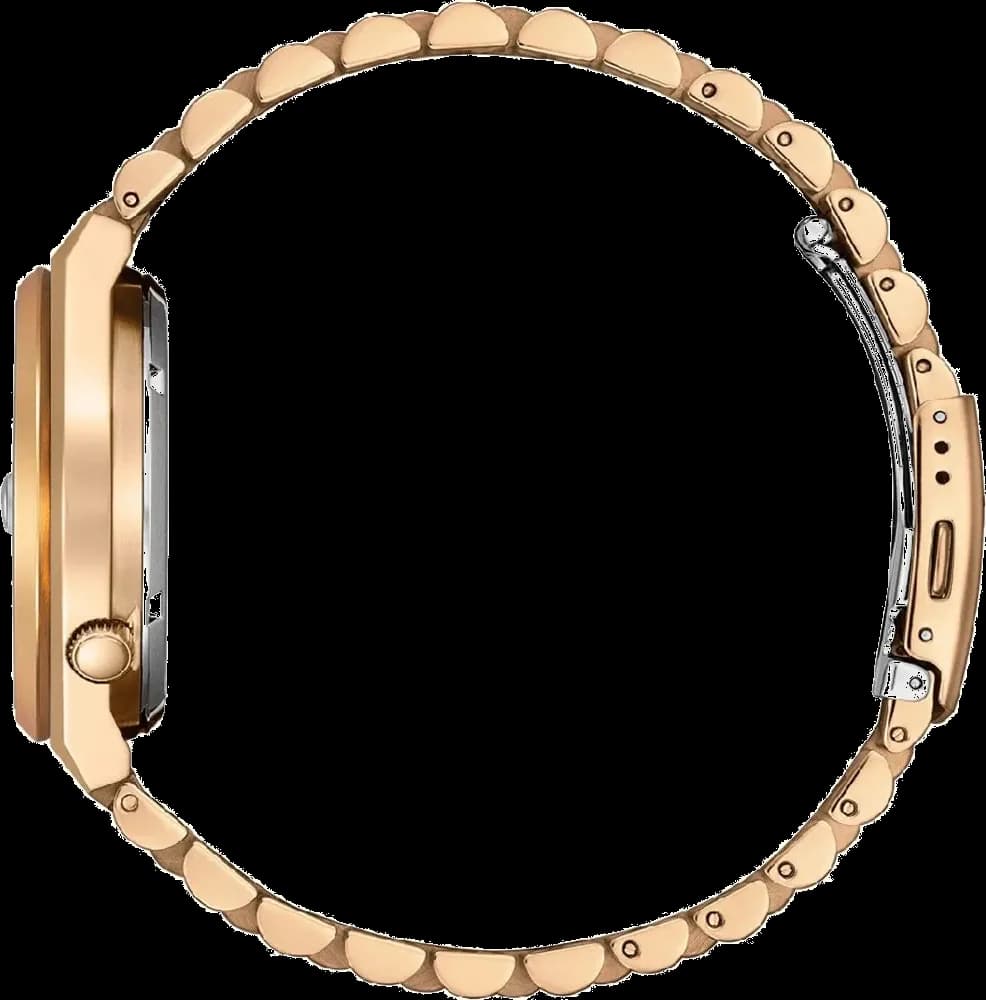 Bracelet Citizen NJ0153-82X en acier inoxydable plaqué or rose, maillons alternés satinés et polis, boucle déployante