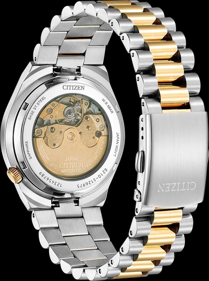 Cadran Citizen NJ0154-80H dévoile un guichet date à 3h, aiguilles dauphine polies et index appliqués