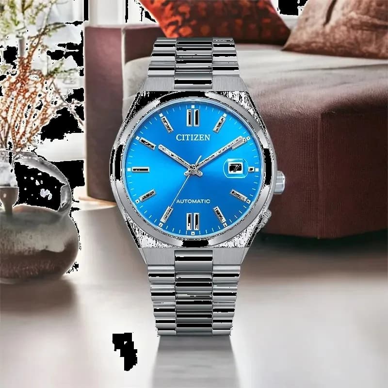 Boîtier Citizen NJ0158-89L rond en acier de 40mm, lunette lisse, verre saphir, profil fin