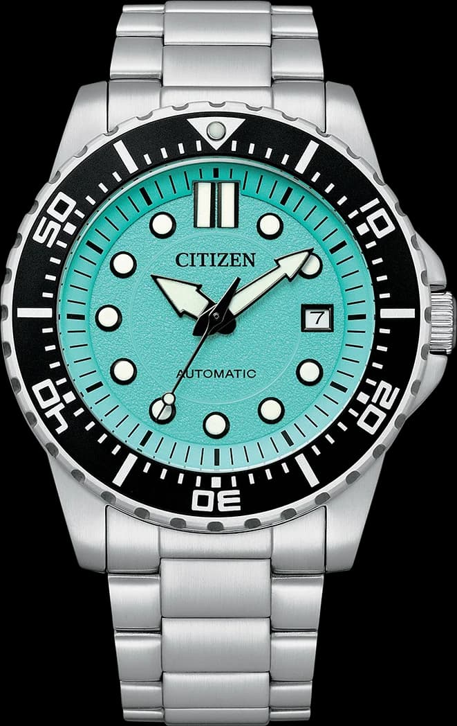 Montre Citizen NJ0170-83X avec cadran bleu Tiffany, acier brossé et style automatique sobre et lumineux