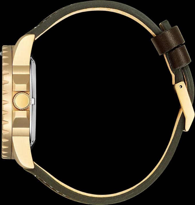 Bracelet Citizen NJ0173-18X en cuir marron cousu main, boucle ardillon acier signée Citizen
