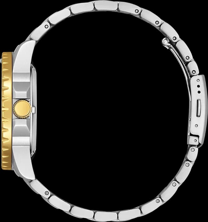 Boîtier Citizen NJ0174-82L acier bicolore 42mm, lunette fixe, verre minéral, couronne vissée