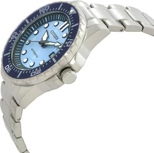 Cadran Citizen NJ0178-81M avec index appliqués, aiguilles luminescentes, date à 3h, finition soleillée