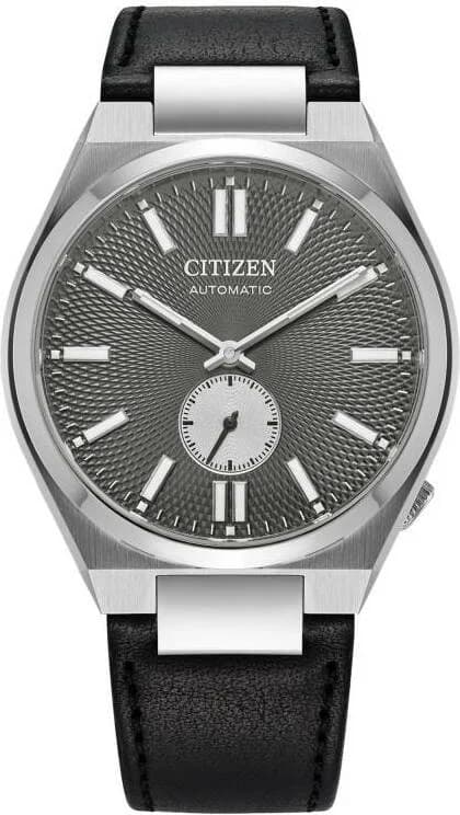 Montre Citizen NK5010-01H cadran bleu soleil, index appliqués, aiguilles dauphine, style classique élégant