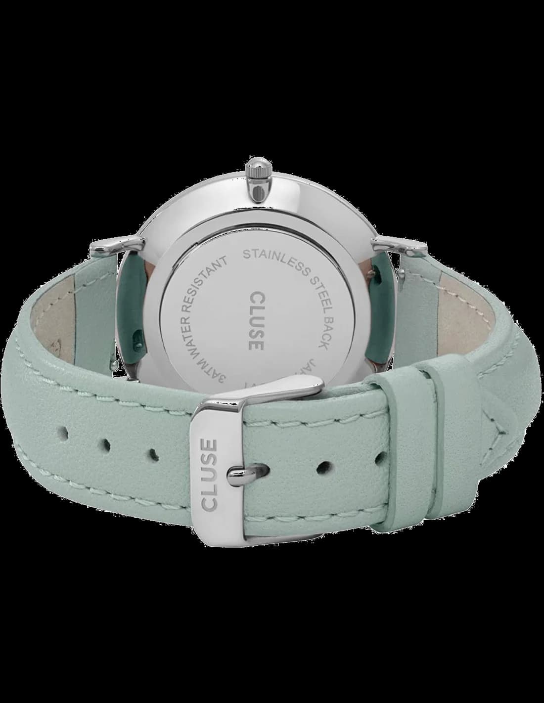 Bracelet Cluse CL18225 en cuir marron clair, boucle ardillon dorée, texture lisse