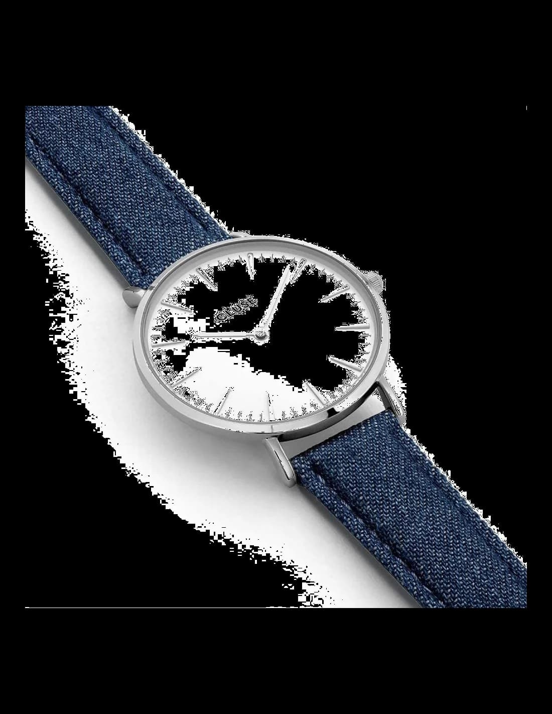 Cadran Cluse CL18229 avec index bâtons et aiguilles dorées, complications date à 3h et mouvement quartz