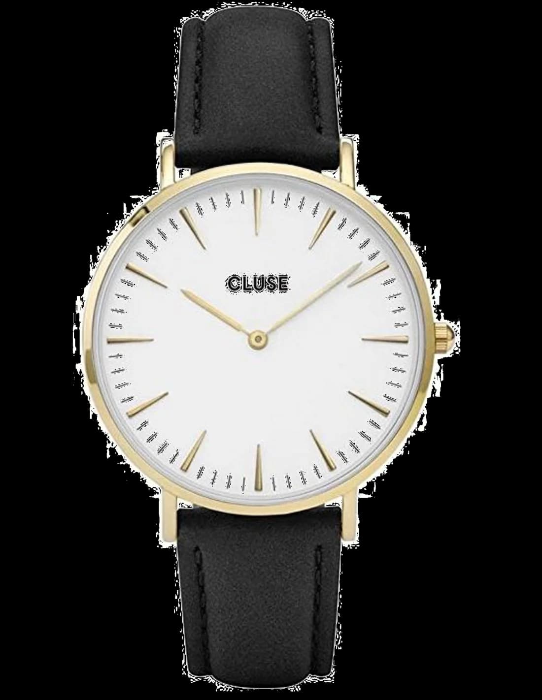 Montre Cluse CL18406 au cadran blanc minimaliste et aiguilles fines dorées, style épuré intemporel