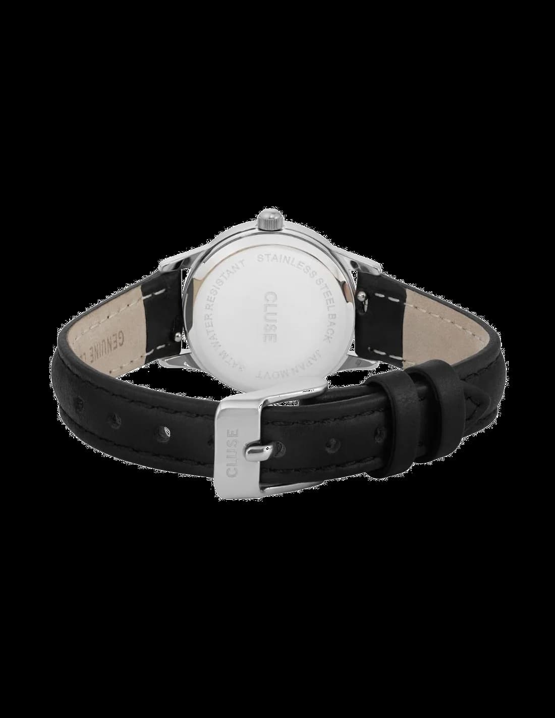 Montre Cluse La Vedette Silver CL50014 bracelet en cuir noir
