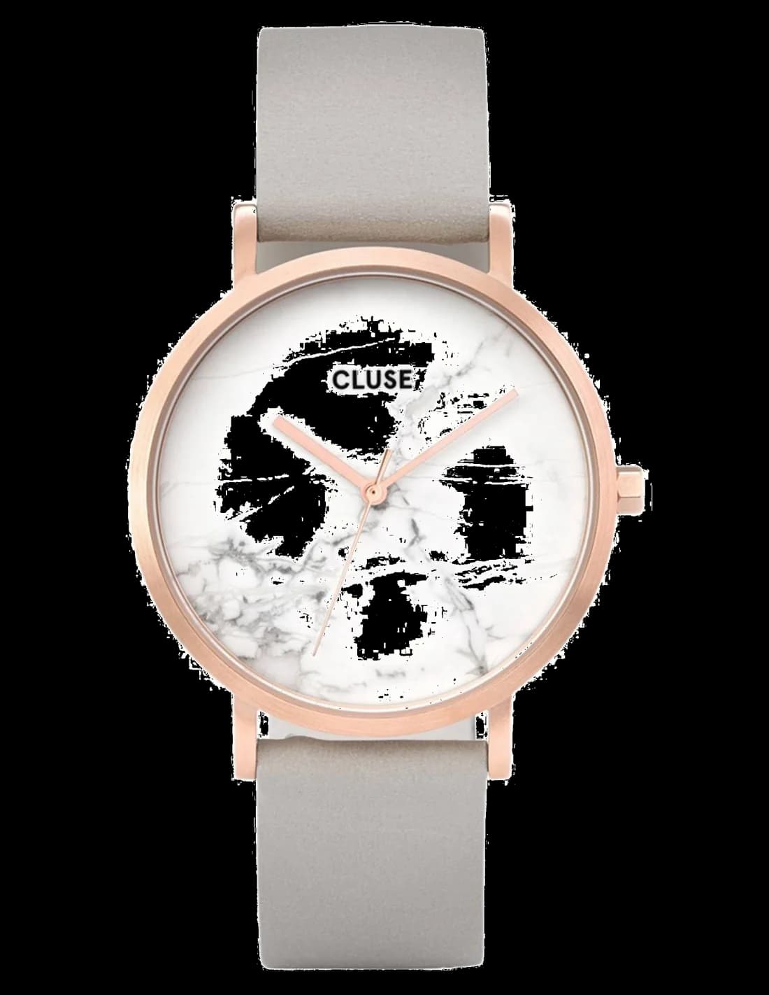 Montre Cluse CL40005 au cadran blanc minimaliste et aiguilles dorées, style élégant et épuré