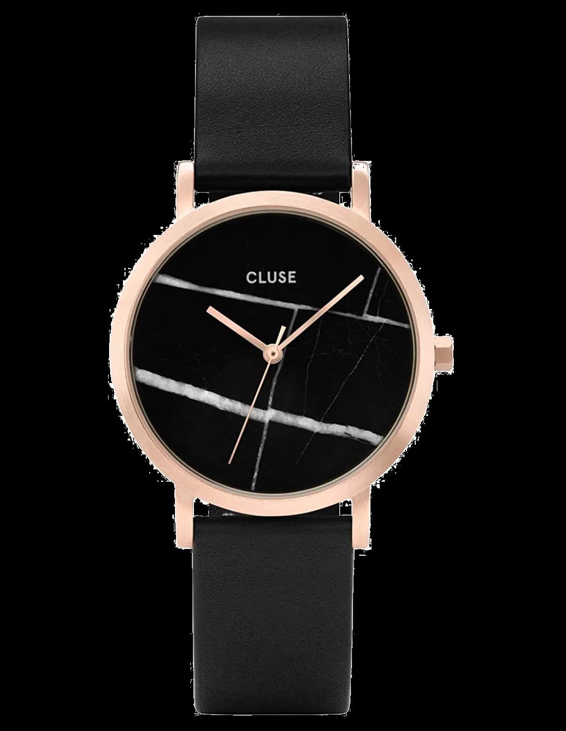 Montre Cluse CL40104 avec cadran blanc minimaliste et aiguilles dorées fines