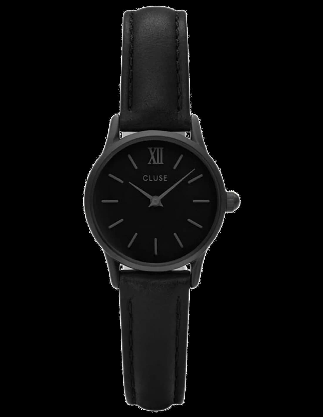 Montre Cluse CL50015 au cadran blanc minimaliste avec index fins et aiguilles dorées, style épuré chic