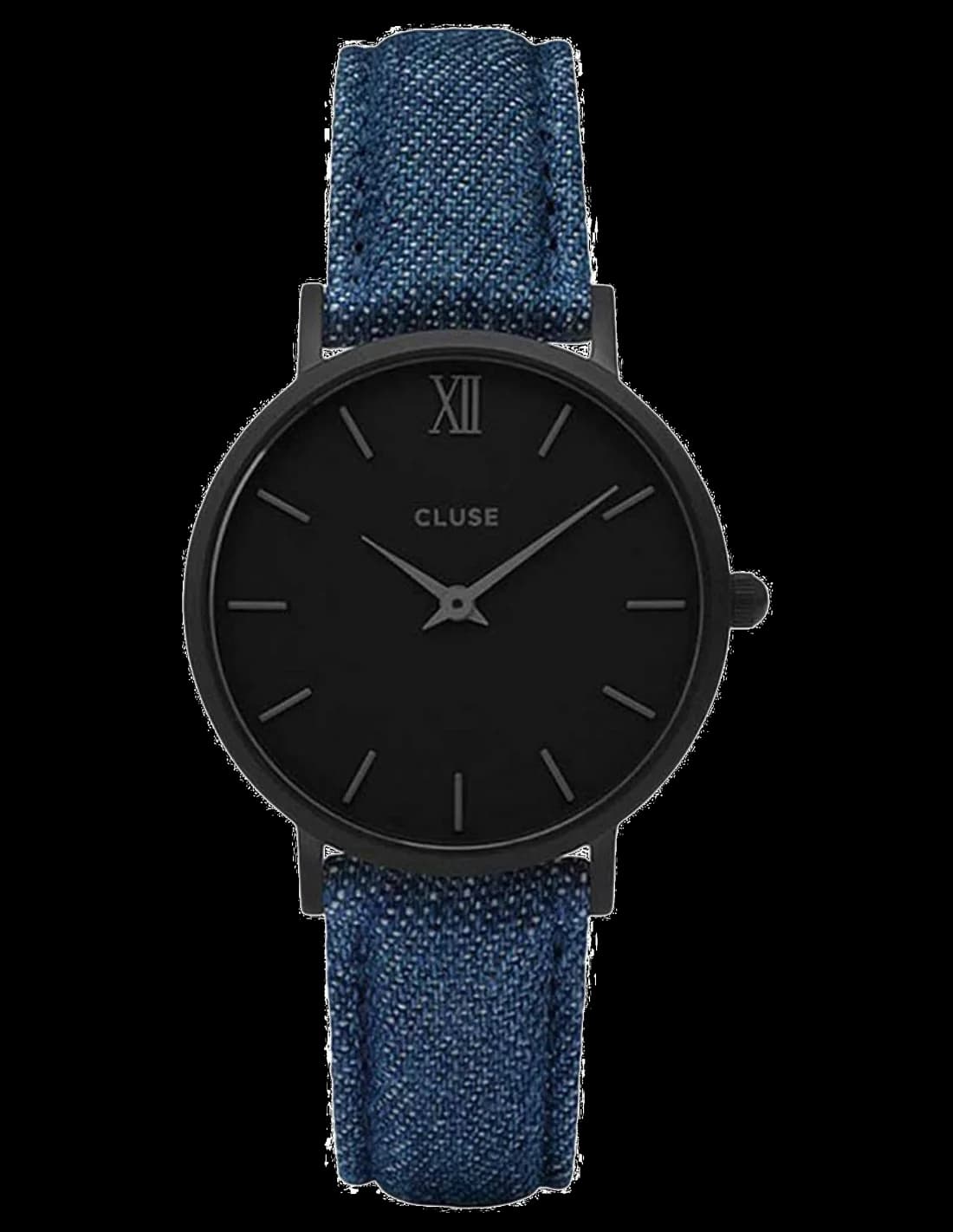 Montre Cluse CL30031 au cadran bleu soleil et boîtier argenté, style minimaliste chic