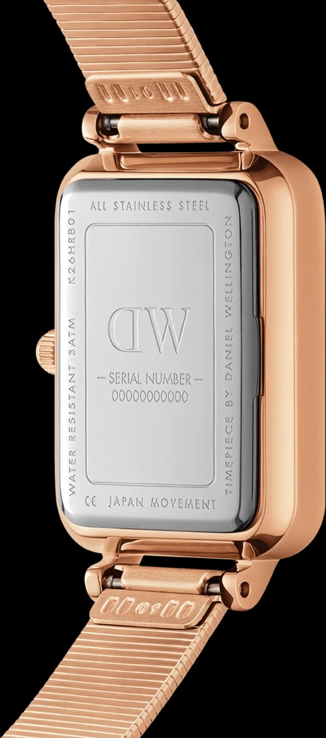 Montre Femme Daniel Wellington Quadro Pressed Ever rosegold cadran vert vue 3