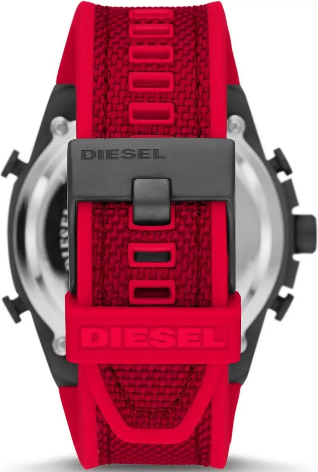 Bracelet Diesel DZ4551 rouge bicolore en nylon et silicone, confortable et robuste pour un look streetwear