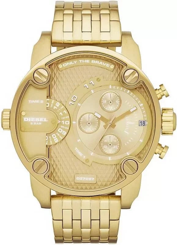 Montre Diesel DZ7287 avec cadran noir multifonction et index dorés, style imposant et sportif
