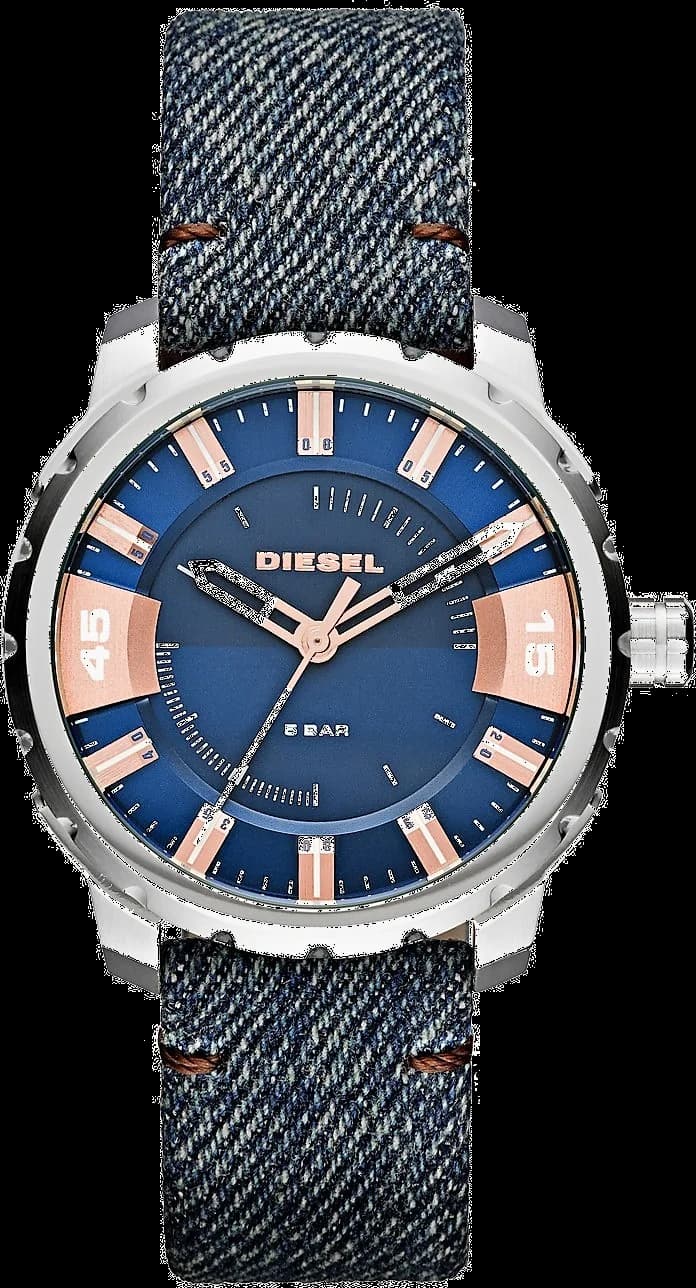 Montre Diesel DZ1722 bleue avec chronographe et affichage date, style robuste et sportif