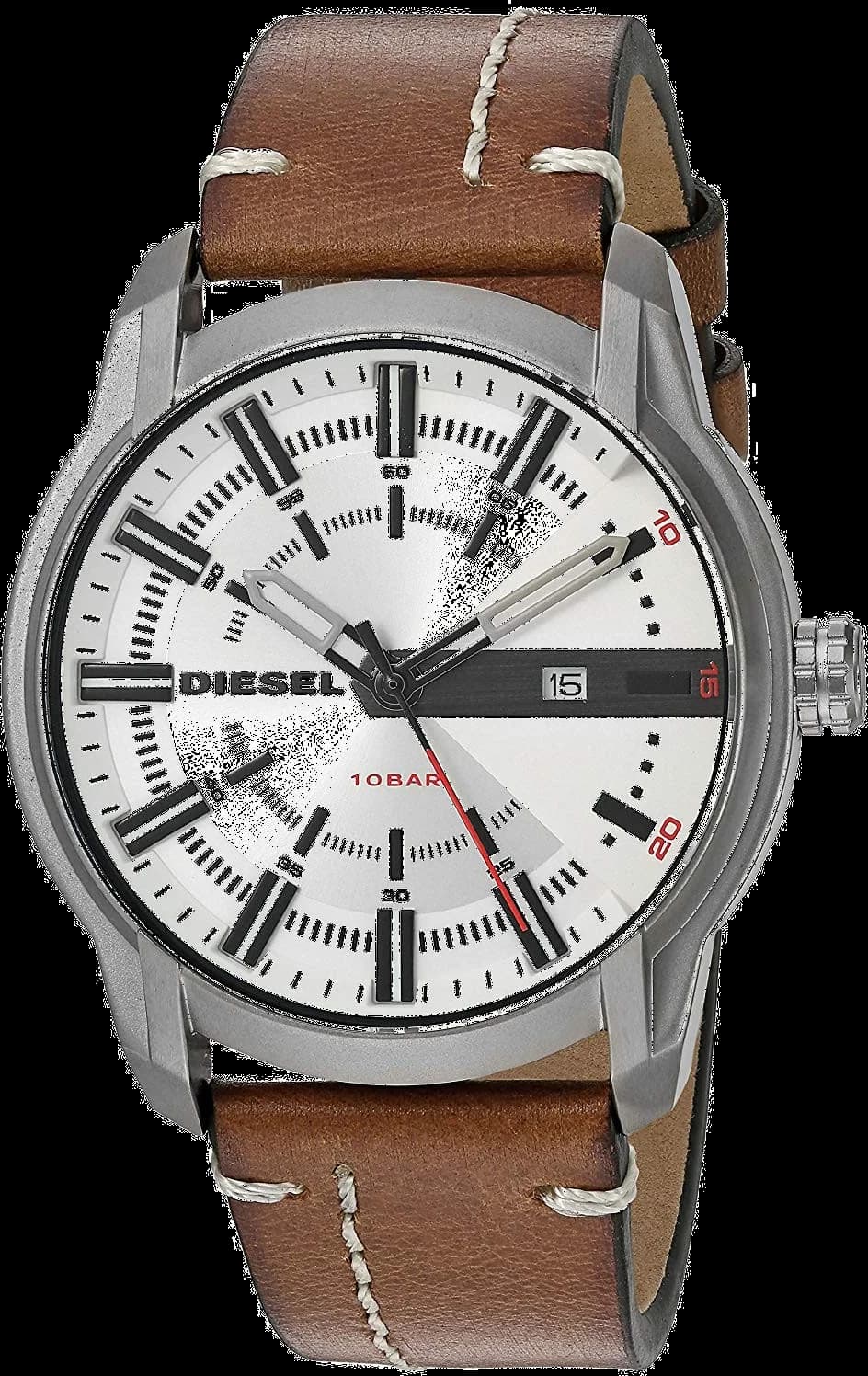 Montre Diesel DZ1814 au cadran noir texturé, aiguilles luminescentes et boîtier imposant pour un look urbain