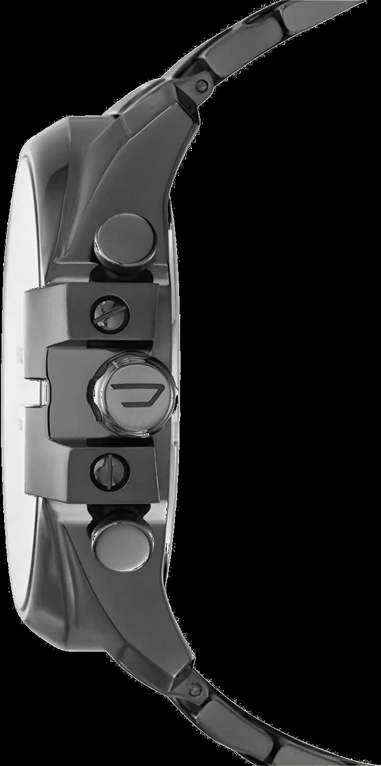 Bracelet Diesel DZ4282 en cuir noir cousu robuste, fermoir boucle ardillon en métal