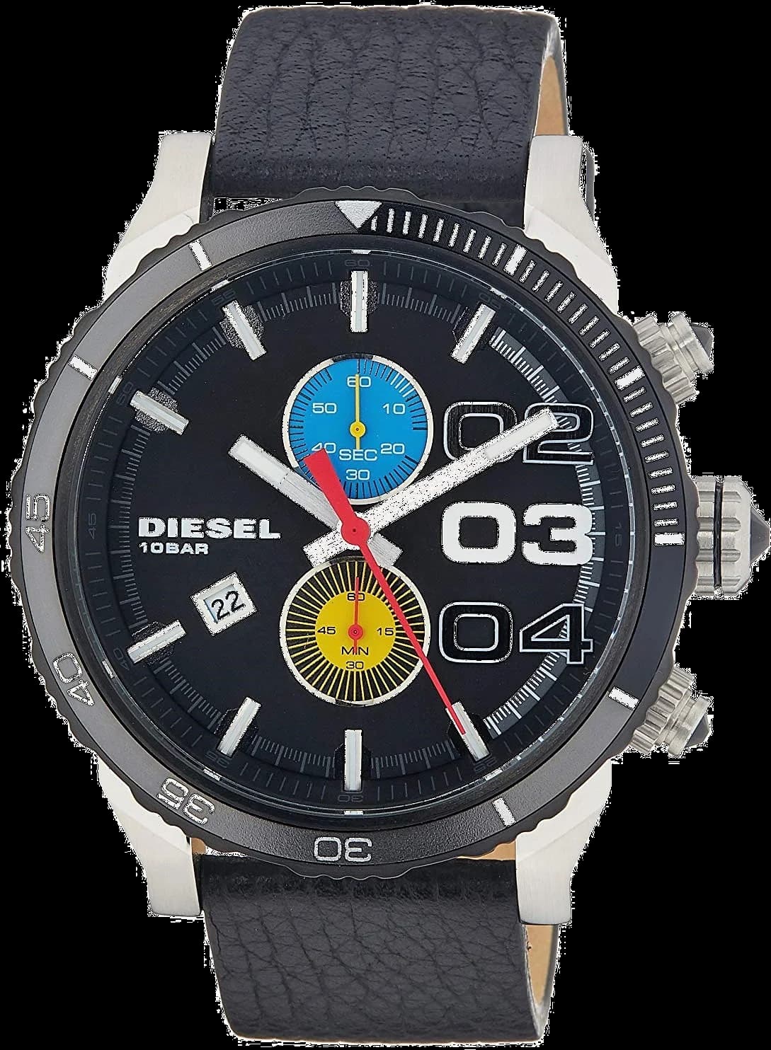 Montre Diesel DZ4331 noire au style imposant avec grands index blancs et boîtier oversize