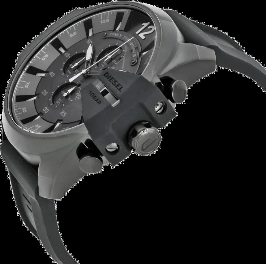 Montre Homme Diesel Mega Chief DZ4378 bracelet silicone noir vue 2