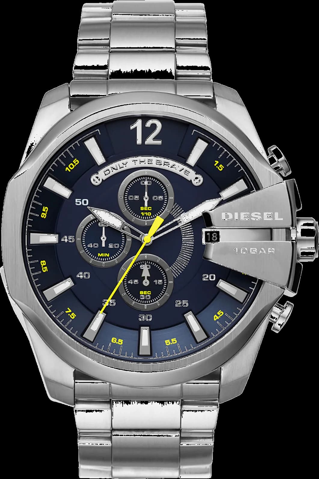 Montre Diesel DZ4465 noire avec cadran noir géant, index blancs et aiguilles luminescentes, style imposant et sportif