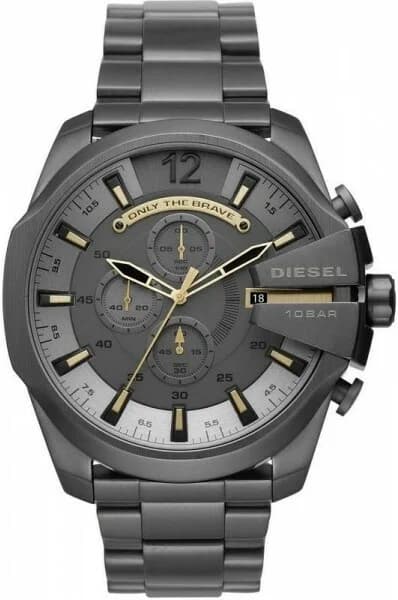 Cadran Diesel DZ4466 avec index et aiguilles luminescents, date à 4h30, et sous-cadrans chronographe