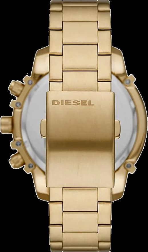 Bracelet Diesel DZ4573 en acier inoxydable doré, maillons larges et boucle déployante