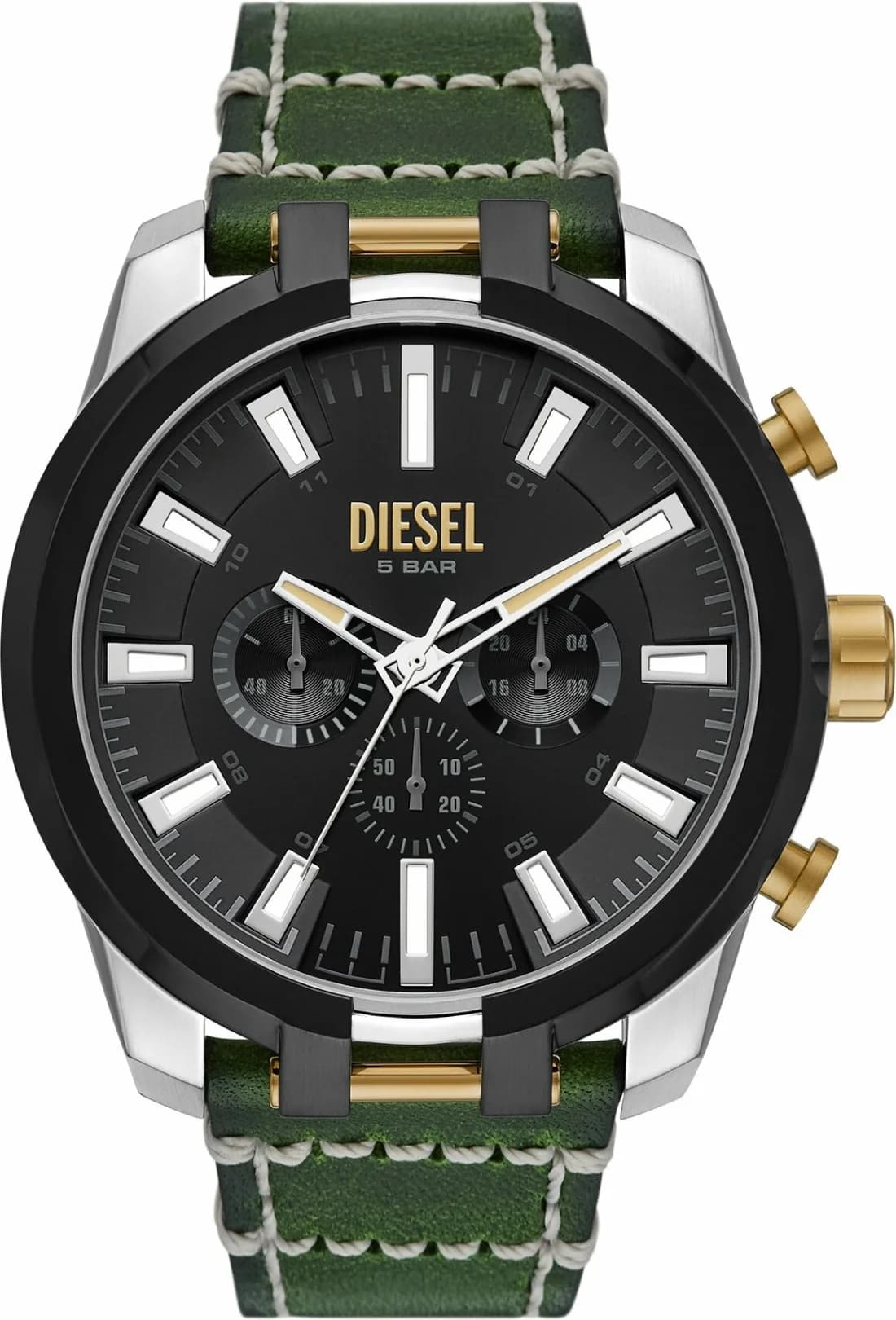 Montre Diesel DZ4588 au cadran vert foncé et boîtier noir imposant, style sport-chic robuste