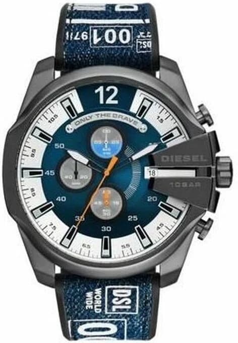 Montre Homme Diesel DZ4594 Griffed avec bracelet en cuir rouge vue 3