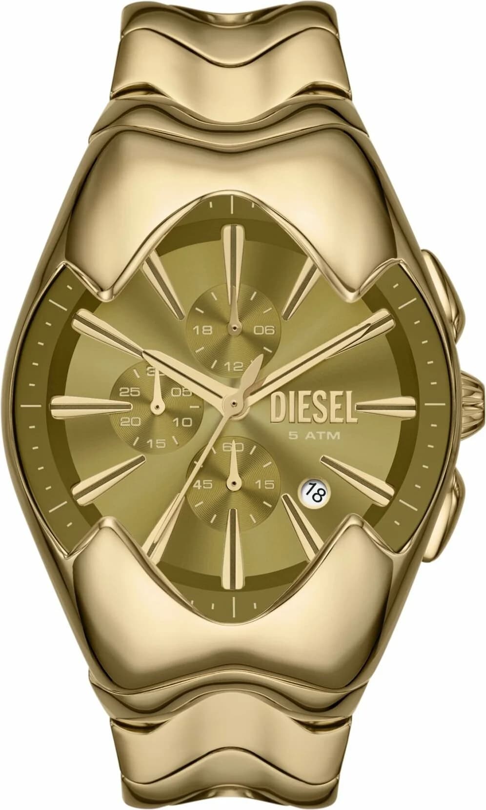 Montre Diesel DZ4681 au cadran noir et aiguilles dorées, style imposant et masculin