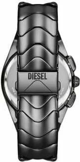 Bracelet Diesel DZ4682 en acier noir massif, fermoir déployante, confort et durabilité