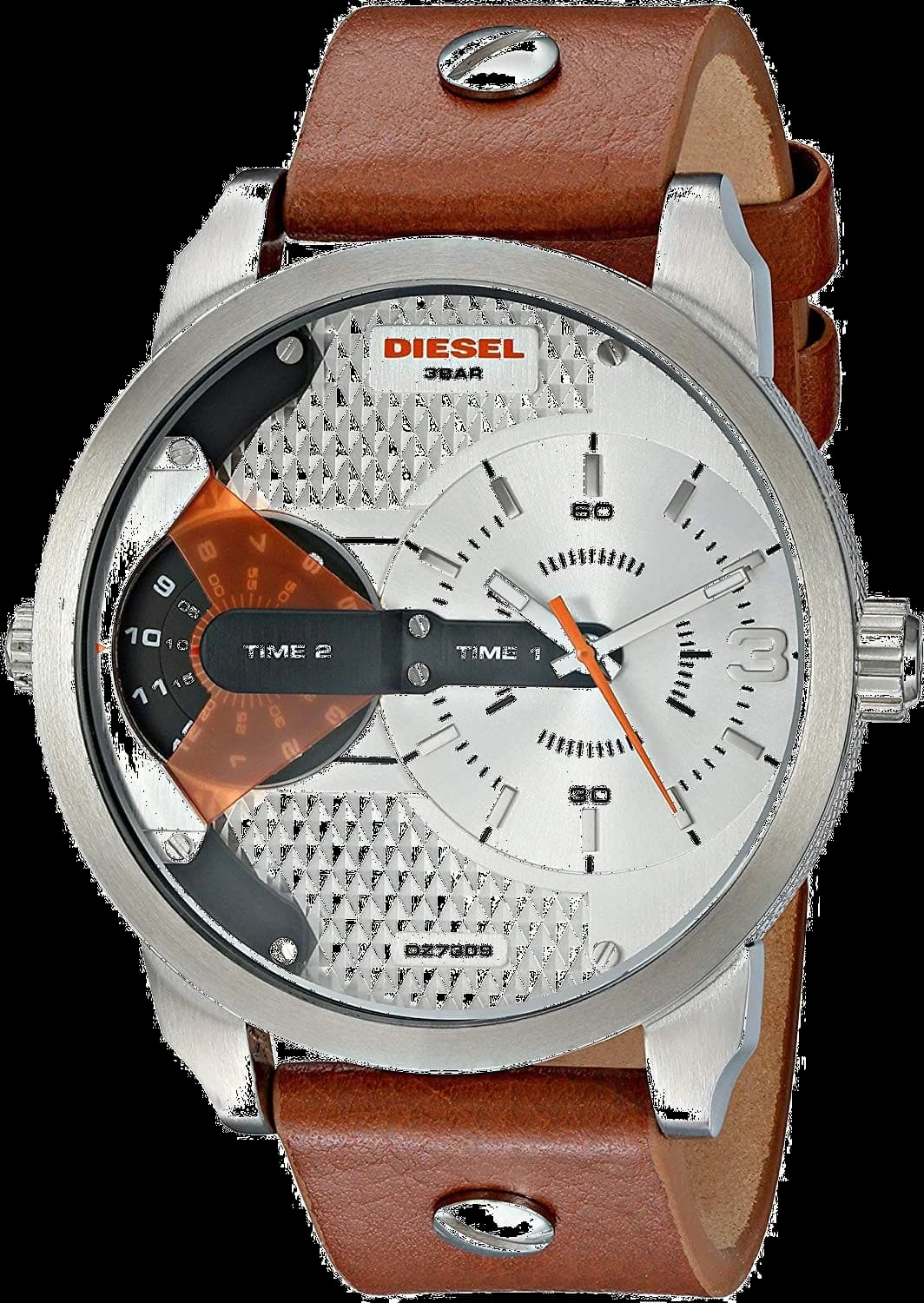 Montre Diesel DZ7309 avec cadran noir multi-affichage et aiguilles squelettes, style urbain et robuste
