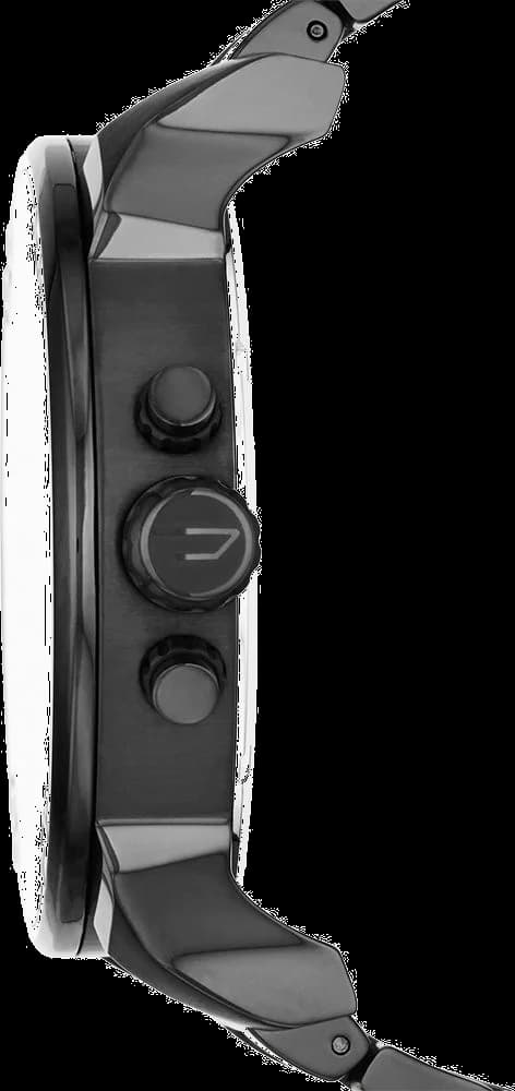 Cadran Diesel DZ7312 avec index bâton dorés, aiguilles squelettes et guichet date à 4h, complications sport-chic