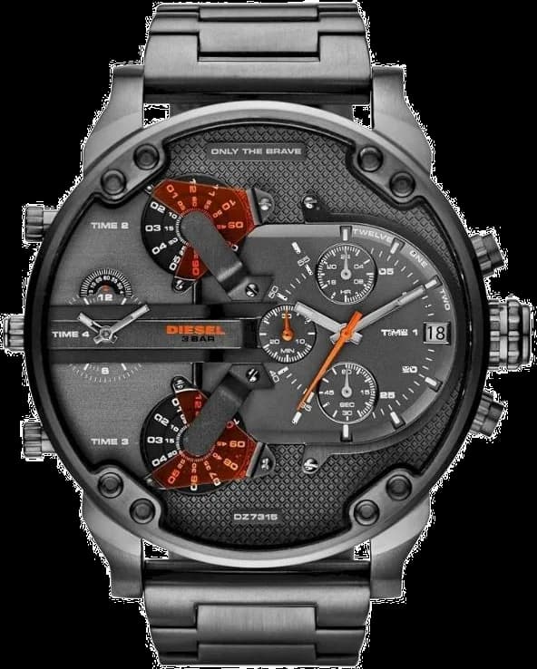 Montre Diesel DZ7315 anthracite avec cadran noir et index lumineux, style robuste et moderne