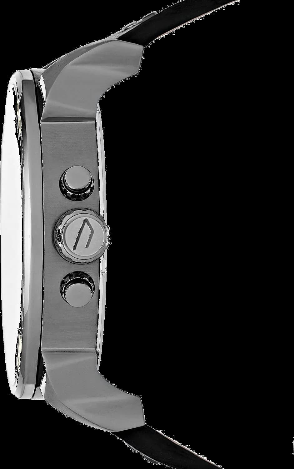 Bracelet Diesel DZ7348 en cuir noir robuste, coutures contrastées et boucle ardillon massive