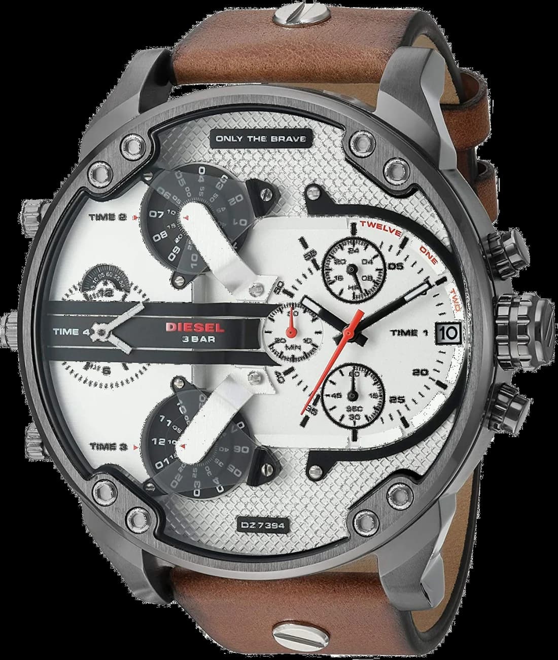Montre Diesel DZ7394 noire au cadran XXL multi-fonctions avec index blancs et aiguilles squelettes