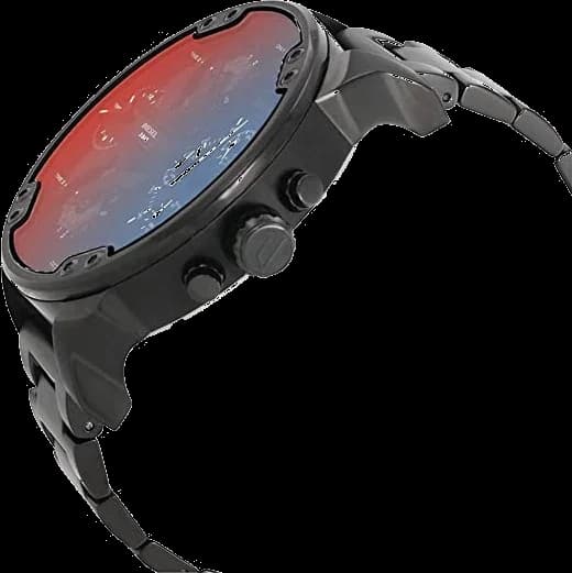 Bracelet Diesel DZ7395 en acier noir maillé avec fermoir déployant, finitions cuivrées