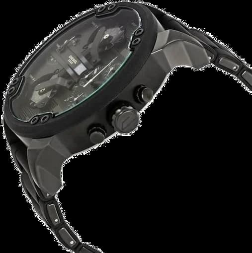 Bracelet Diesel DZ7396 en silicone noir texturé large et sportif