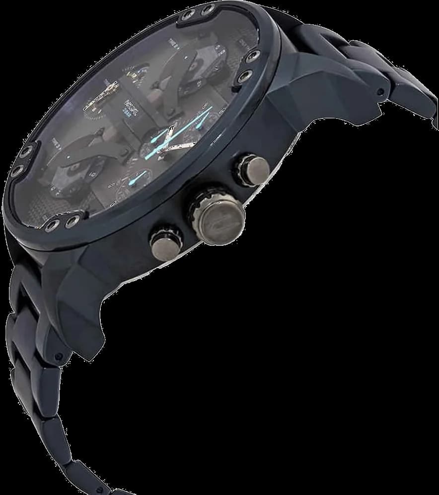 Montre Diesel Mr Daddy 2.0 DZ7414 bleu acier chronographe XXL vue 3