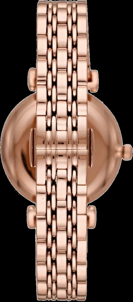 Bracelet Emporio Armani 111396 en acier doré rose, maillons lisses et boucle déployante, confort chic