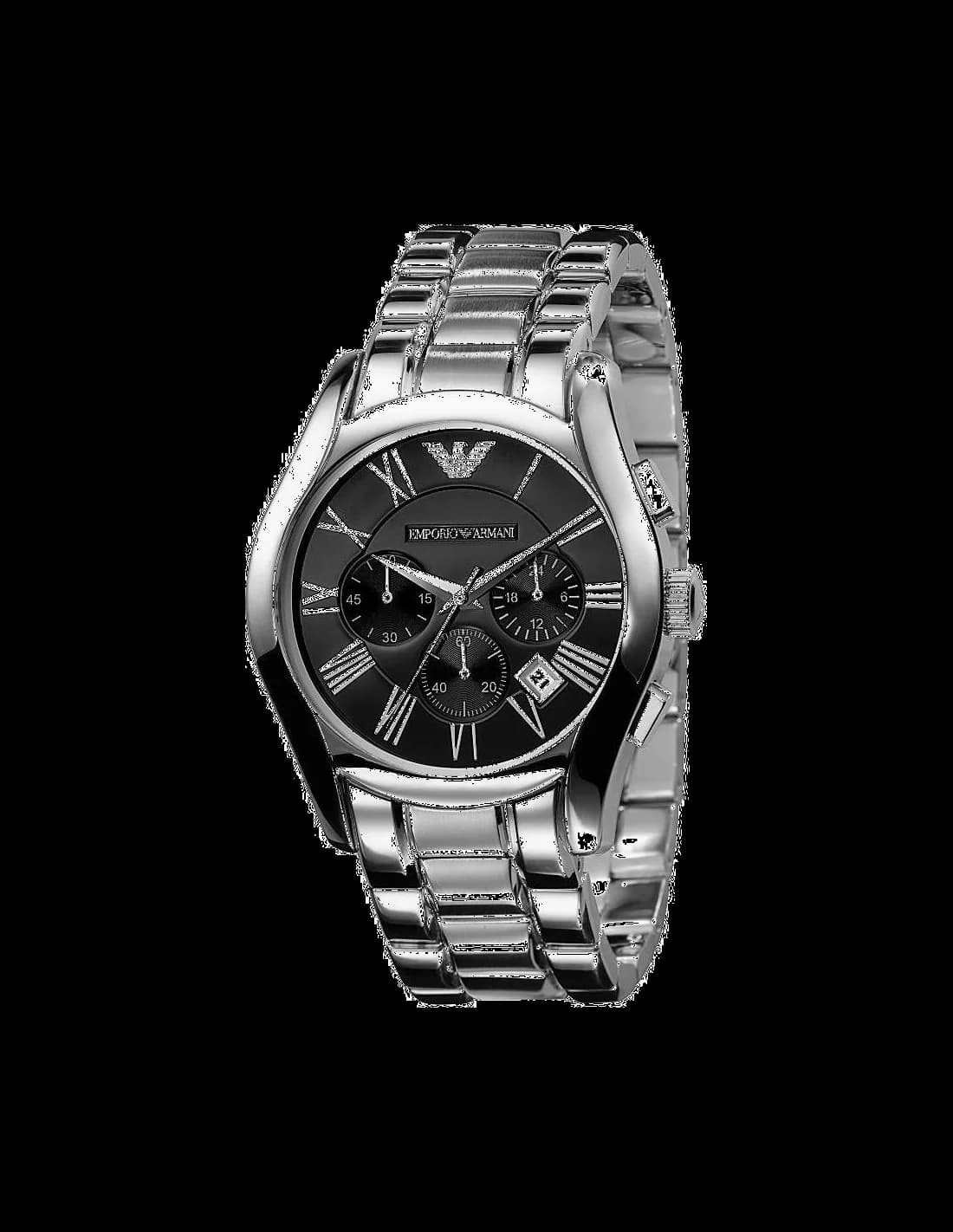 Montre Emporio Armani AR0673 en Acier Inoxydable avec Cadran Noir