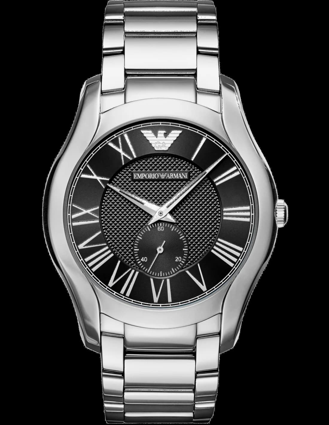 Montre Emporio Armani AR11086 au cadran bleu et boîtier acier, style classique et raffiné