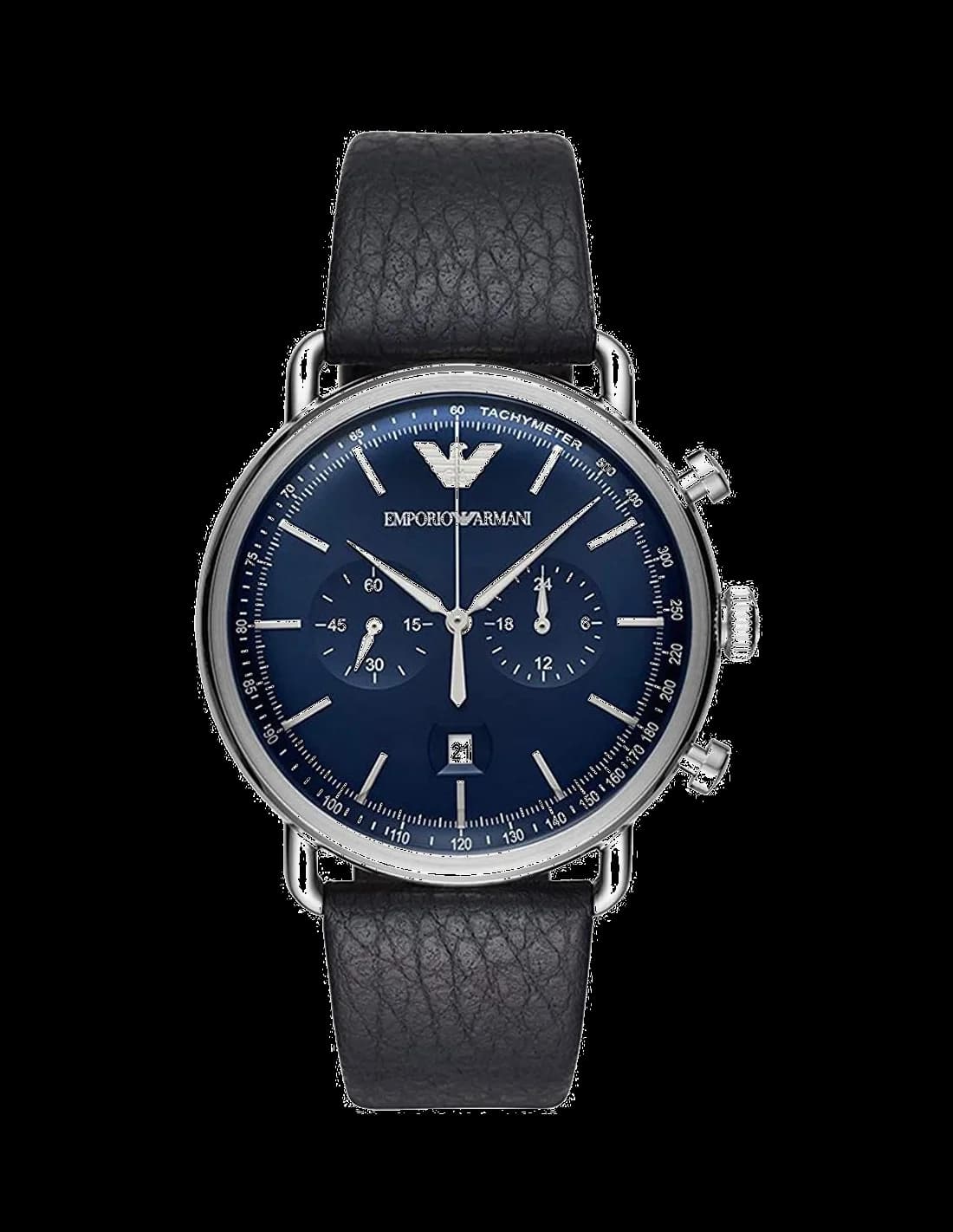 Montre Emporio Armani AR11105 avec cadran noir et aiguilles luminescentes style aviateur
