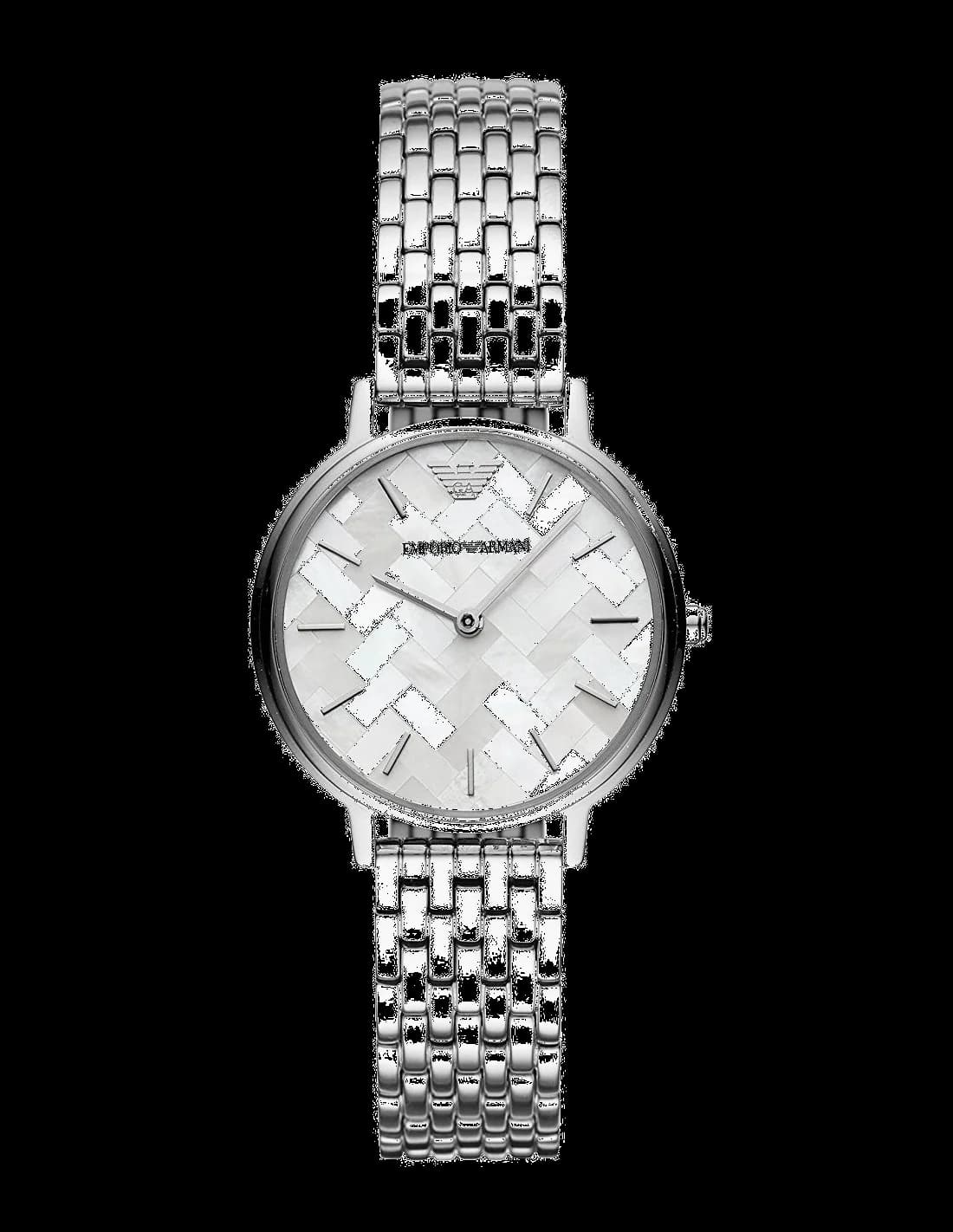 Montre Emporio Armani AR11112 au cadran nacré blanc et acier bicolore pour femme