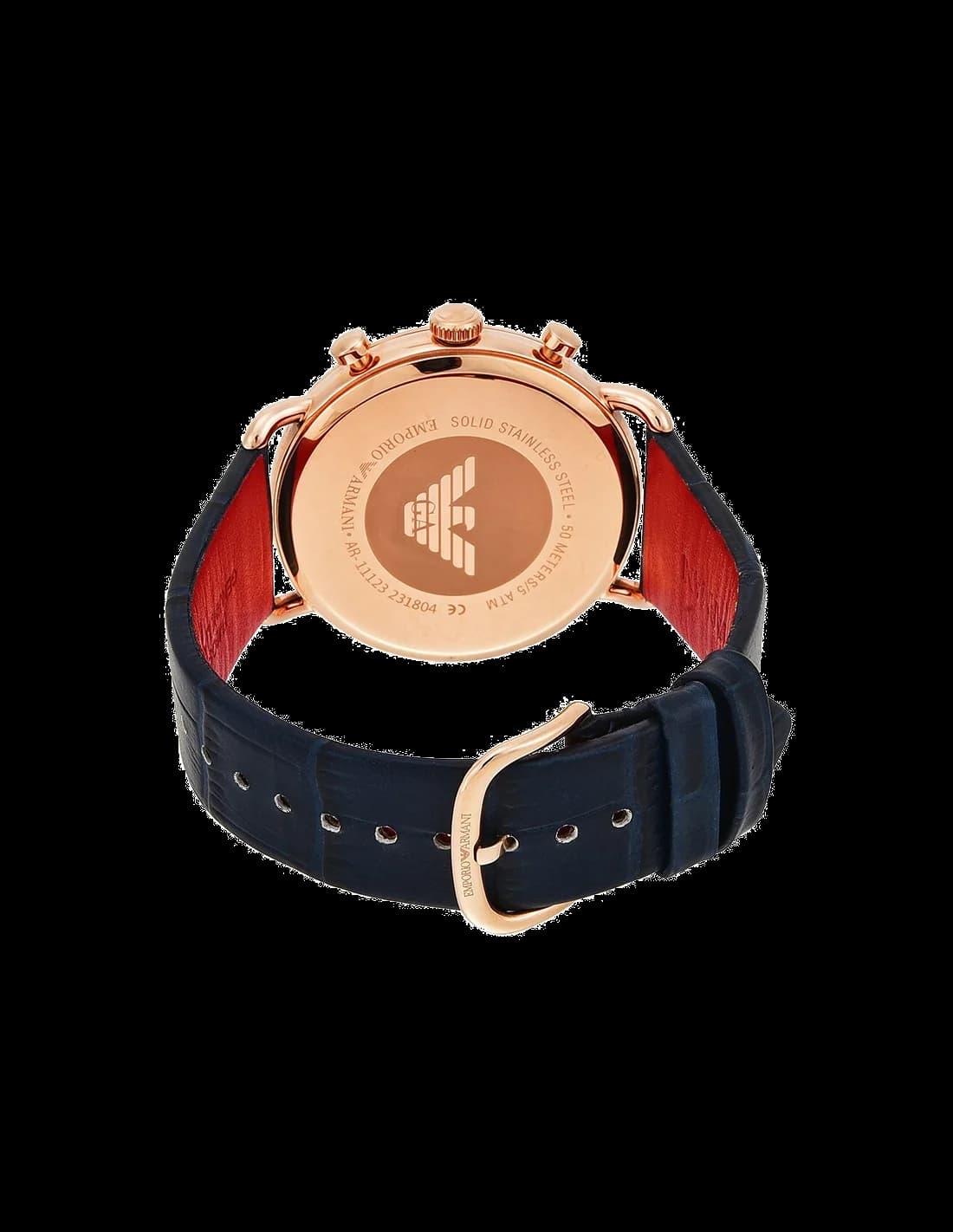 Montre  Emporio Armani Chronomètre AR11123 Bracelet en cuir bleu nuit vue 2