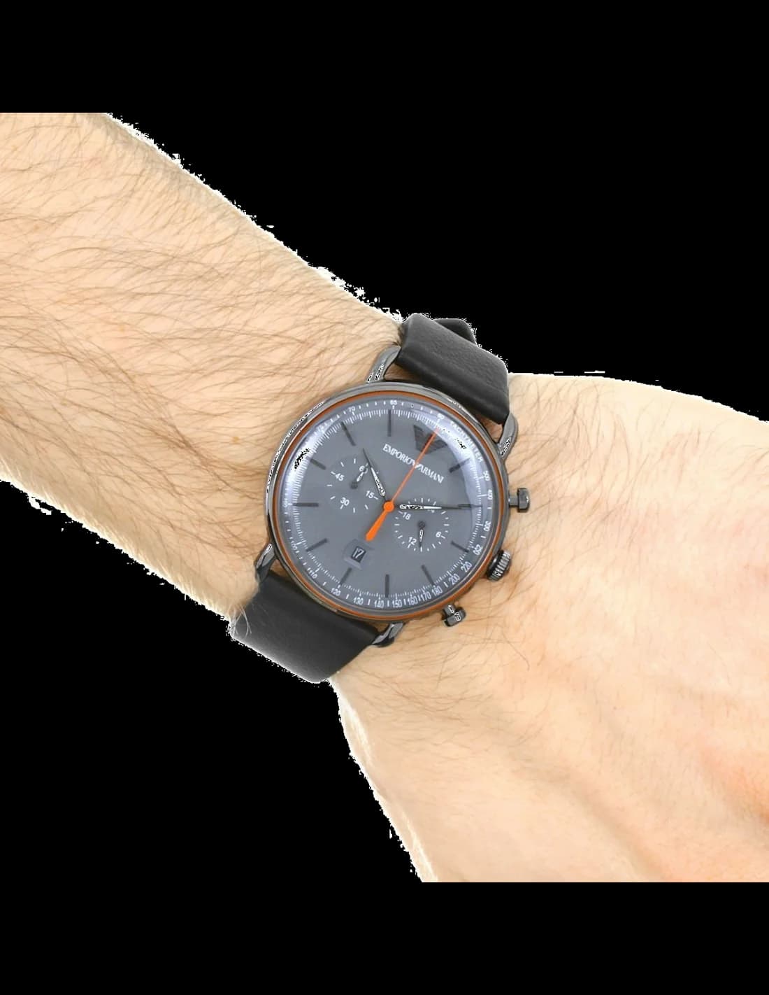 Bracelet Emporio Armani AR11168 en cuir gris avec coutures contrastées et boucle ardillon