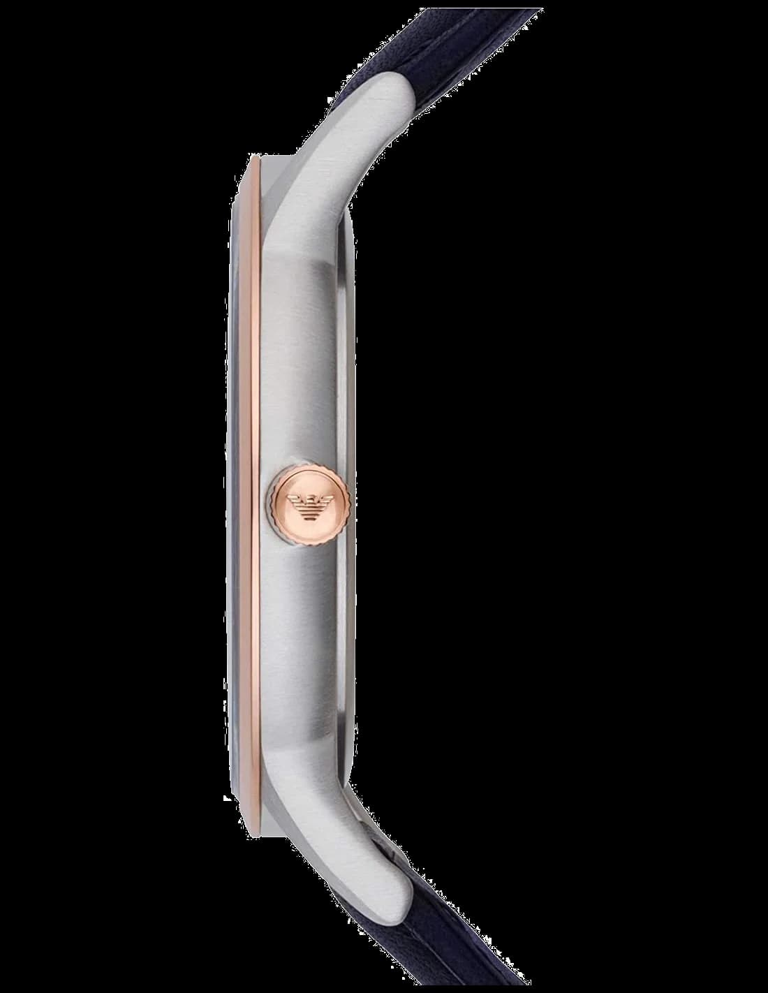 Bracelet Emporio Armani AR11188 en cuir marron foncé à coutures contrastées, boucle ardillon en acier inoxydable
