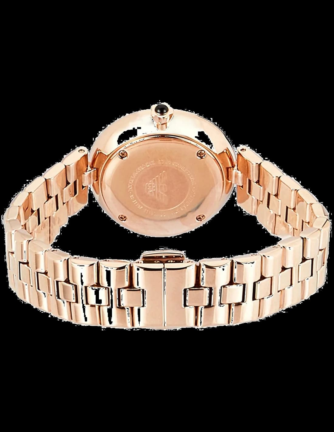 Cadran Emporio Armani AR11197 au cadran blanc nacré orné d'index bâtons en or rose et aiguilles dauphine, design élégant